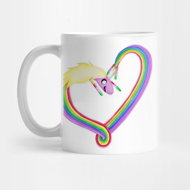 Lady Rainicorn Heart Shape Adventure Time Fan Art by resdesign